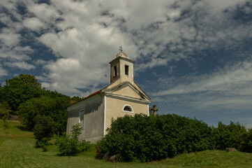 Saint Donatus Chapel in Gyulakeszi, Hungary from Balaton uplands