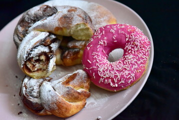 doughnuts with icing sugar