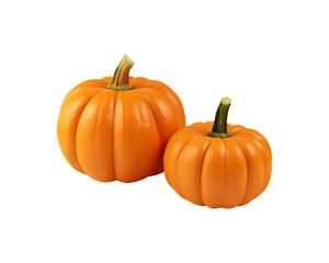 Two Fresh Pumpkins Fruit isolated PNG on transparent background, AI