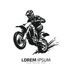 minimal and abstract logo of mud bike icon dirt bike vector motocross silhouette isolated design