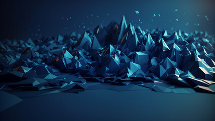 Dark blue abstract concept polygonal tech background. Vector digital art design