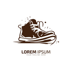 minimal and abstract logo of shoes icon shoe vector silhouette isolated design brown shoe