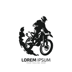Fototapeta na wymiar minimal logo of mud bike icon dirt bike vector silhouette isolated design