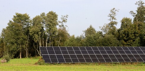 solar panel on the field