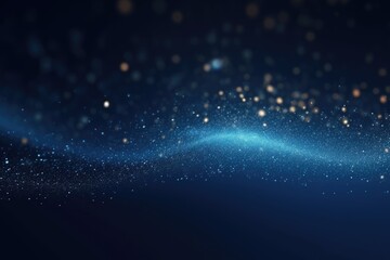 Dark blue and glow particle abstract background, template for design. banner, copy space - obrazy, fototapety, plakaty