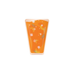 orange juice with ice. drink vector illustration