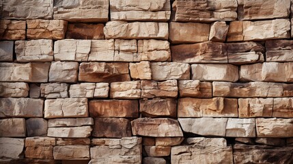 Beige Sandstone Brick Wall Texture Background