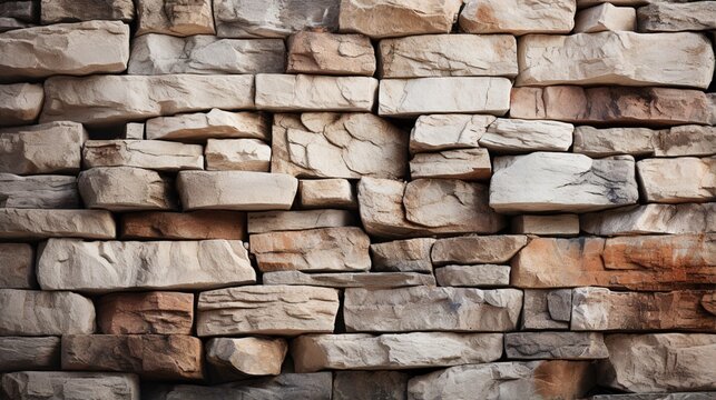 Beige Stone Veneer Wall Texture Background