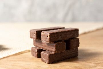 Bis, Brazilian waffle cookie covered in chocolate