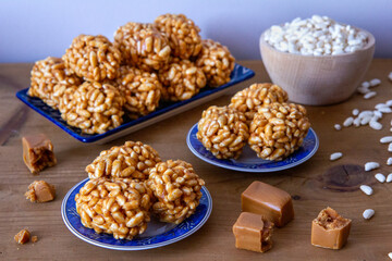 Cones - homemade delicacies made of puffed rice and fudge