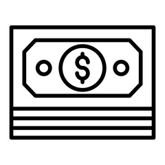 Outline Dollar Notes icon