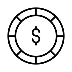 Outline Dollar coin icon