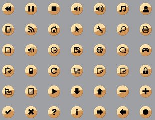 A group of symbols for web design.