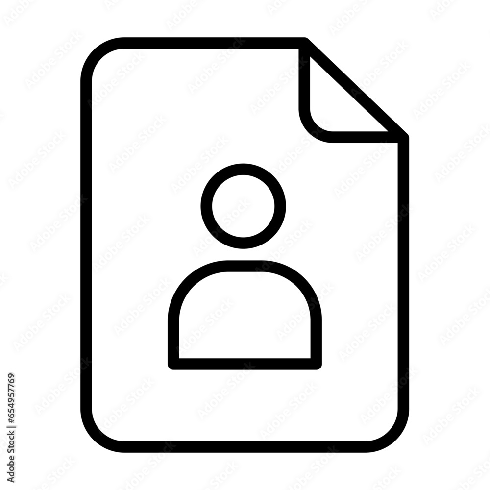 Sticker outline cv page icon