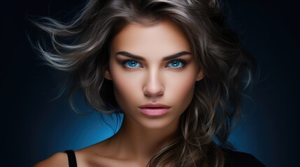 Beauty portrait of a supermodel with bright makeup. Beautiful eyes.