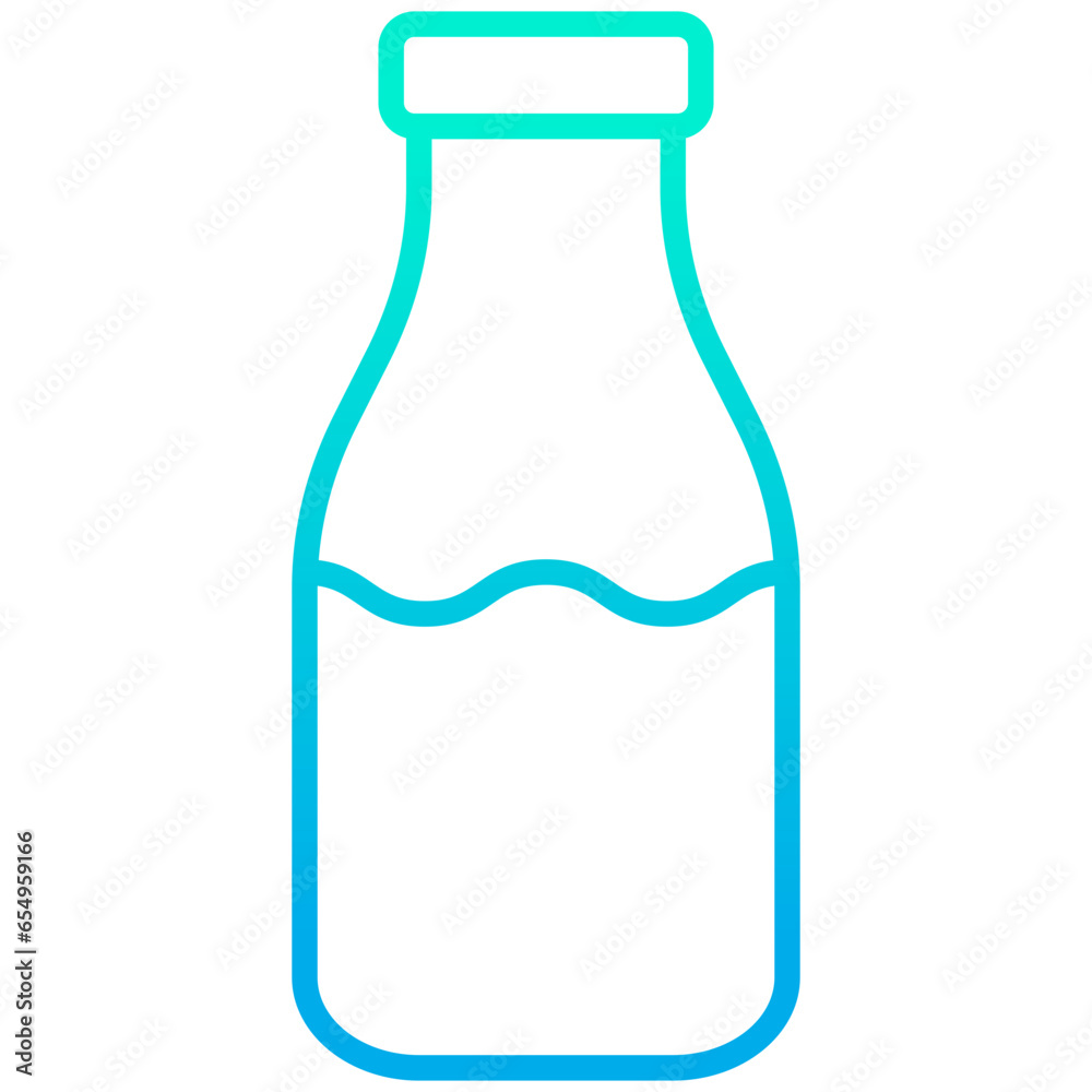 Poster outline gradient milk icon