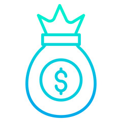 Outline gradient Dollar Bag icon