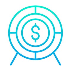 Fototapeta premium Outline gradient Dollar Target icon
