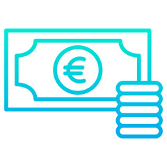 Outline gradient Euro Notes icon