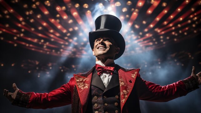 Ringmaster. Captivating leader directing the shows energ