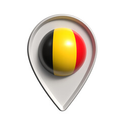 3D Belgium map location pin