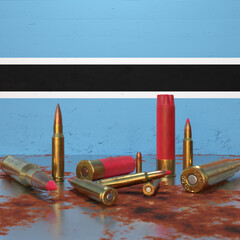 Bullets in front of Botswana flag