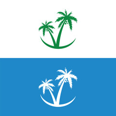 Detailed Palm Tree, Palm tree, separate banana leaves, vector palm icon, Set tropical palm trees, nature and young plants, Vector design, Exotic plants, palm leaves, watercolor vector illustration