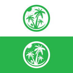Detailed Palm Tree, Palm tree, separate banana leaves, vector palm icon, Set tropical palm trees, nature and young plants, Vector design, Exotic plants, palm leaves, watercolor vector illustration