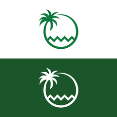 Detailed Palm Tree, Palm tree, separate banana leaves, vector palm icon, Set tropical palm trees, nature and young plants, Vector design, Exotic plants, palm leaves, watercolor vector illustration