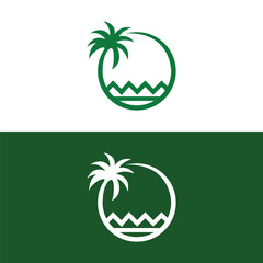 Detailed Palm Tree, Palm tree, separate banana leaves, vector palm icon, Set tropical palm trees, nature and young plants, Vector design, Exotic plants, palm leaves, watercolor vector illustration