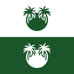 Detailed Palm Tree, Palm tree, separate banana leaves, vector palm icon, Set tropical palm trees, nature and young plants, Vector design, Exotic plants, palm leaves, watercolor vector illustration