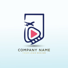 Travel film vector logo design