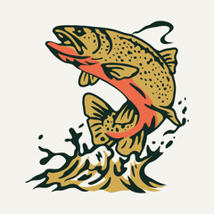 jumping fish vector illustration