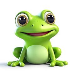 Cute Smiling Green Frog 