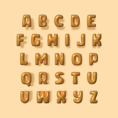 gold balloon text effect letters A - Z