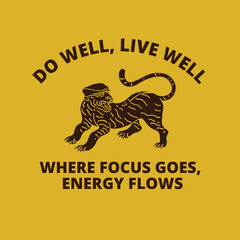 tiger illustration with quotes