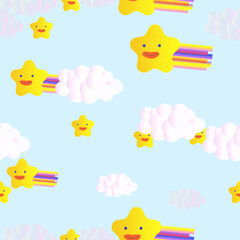 childish star seamless pattern