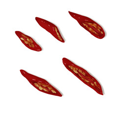 pieces of fresh chilli slices