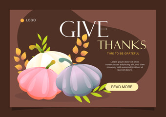 colorful pumpkin illustration for thanksgiving banner