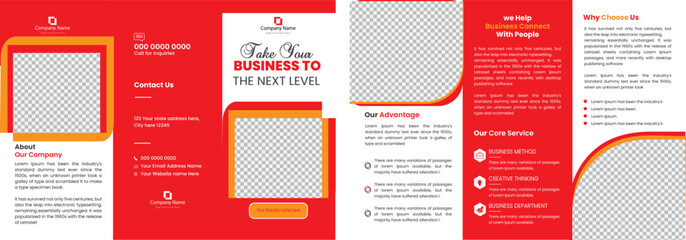 Naklejka premium Modern Abstract Creative business trifold brochure template design