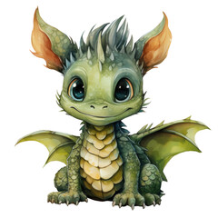 Cute cartoon dragon, symbol of year - 654966924