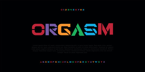 Orgasm colorful stylish small alphabet letter logo design. - obrazy, fototapety, plakaty