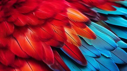 Obraz premium Closeup of a colorful parrot feathers