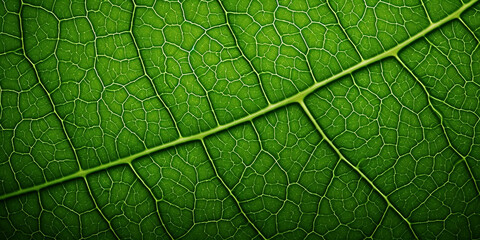 Closeup Macro Green leaf - obrazy, fototapety, plakaty