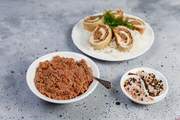 Lyavangi or Lavangi with Roast Chicken with Rice.Azerbaijan cuisine.