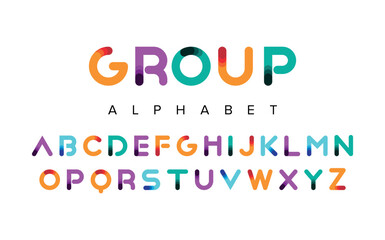 Group Modern minimal abstract alphabet fonts. Typography technology, electronic, movie, digital, music, future, logo creative font. vector illustration - obrazy, fototapety, plakaty