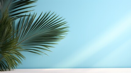 Tropical Palm Leaves Against Clear Blue Sky.
Vibrant palm leaves reaching into the expanse of a clear blue sky.