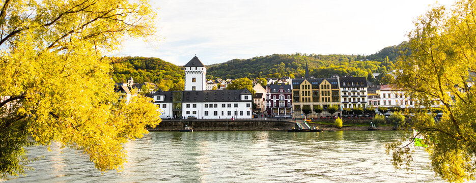 boppard on the rhine in germany panorama