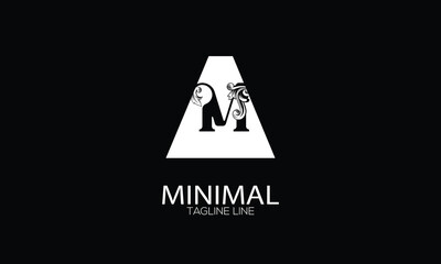 letter icon AM vector