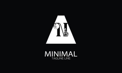 letter icon AN vector